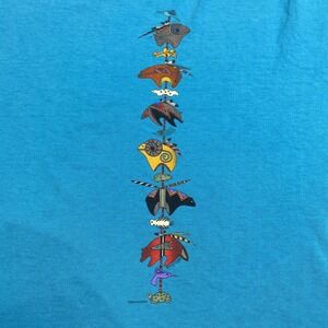 Sabaku Shirt Womens 2XL Blue  Southwest Bears Totem Short Sleeve Cotton Tee USA